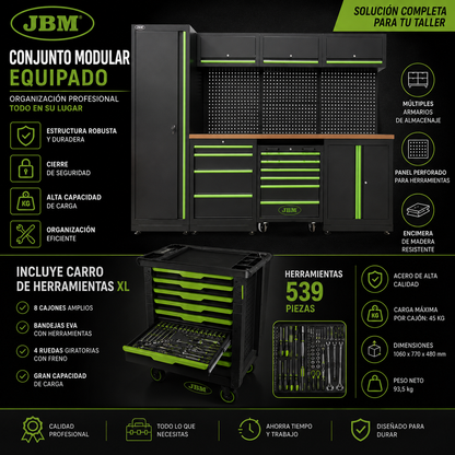 JBM Conjunto Modular con Carro de herramientas equipado