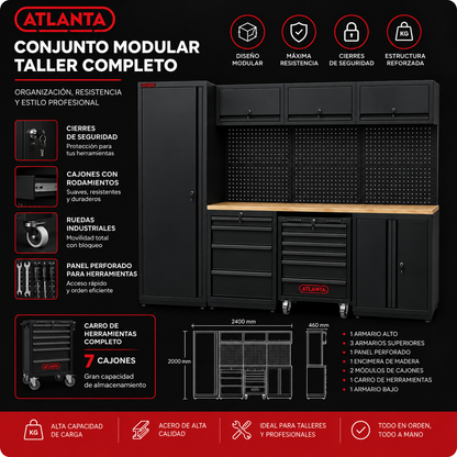 Atlanta Conjunto Modular Equipado Con Carro de Herramientas