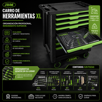 JBM Carro de Herramientas Completo XL