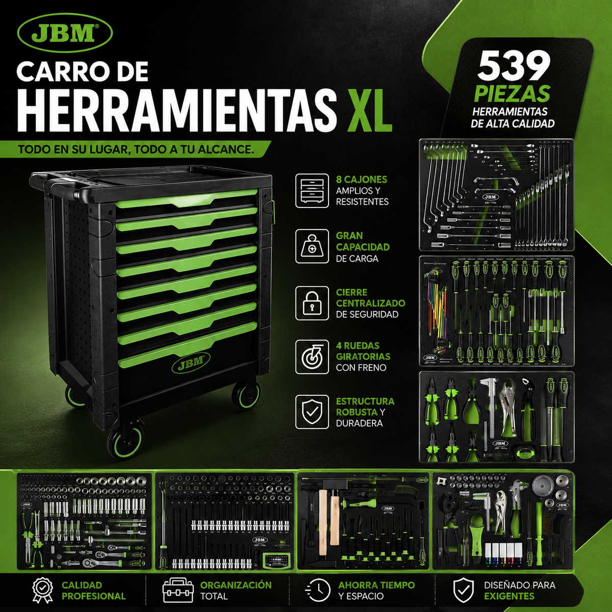 JBM Carro de Herramientas Completo XL