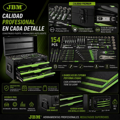 JBM Maletín Profesional XL 143 Piezas