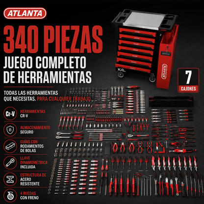 Atlanta Carro de Herramientas XL 340 Piezas